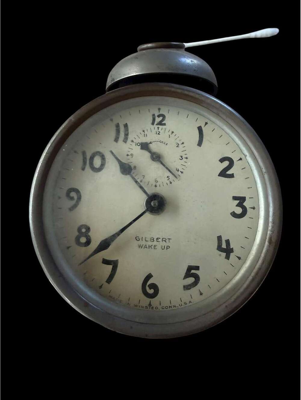 Antique 1800s Wm. L. Gilbert “Wake-Up” Wind-Up Alarm Clock with External Bell
